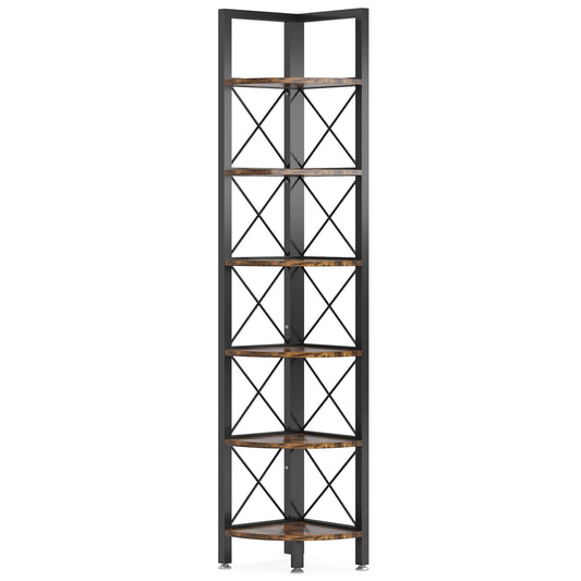 Tribesigns Corner Shelf, 5 Tier / 6Tier Corner Bookshelf Bookcase for Small Space Tribesigns