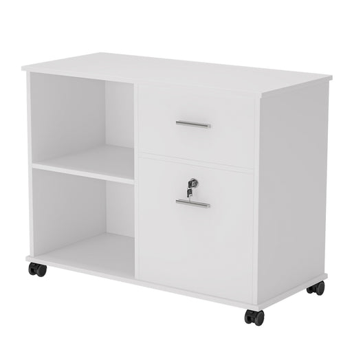 File Cabinet, 2 Drawer Mobile Printer Stand with Lock Tribesigns