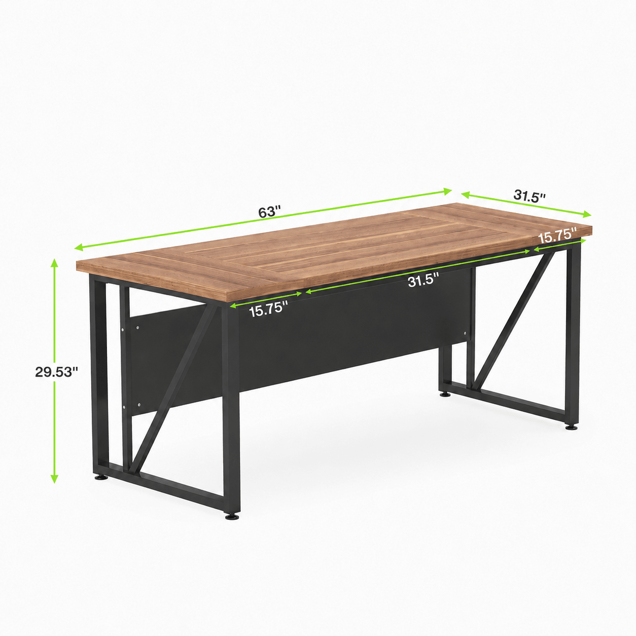 55" /63" Computer Desk, Modern Writing Desk with Metal Leg for Home Office