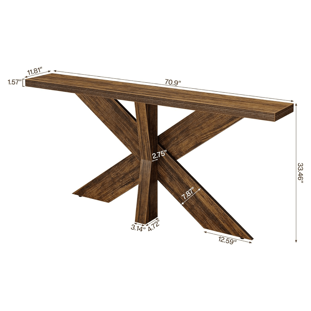70.9" Farmhouse Console Table, Wood Sofa Hallway Table
