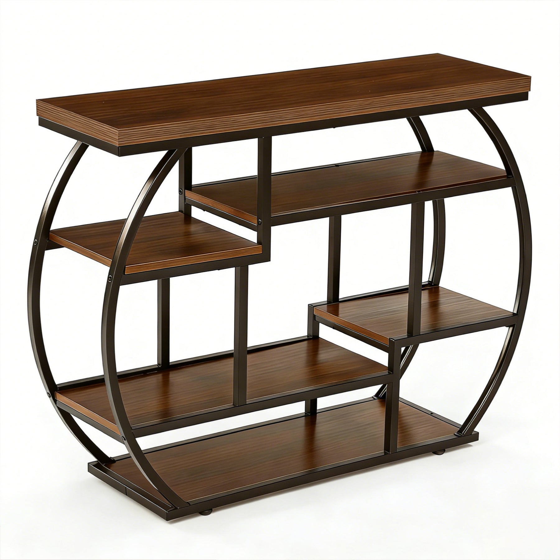 6-Tier Console Table, 39.4" Sofa Entryway Table with Shelves for Hallway