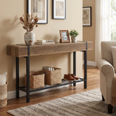 63" Console Table with Storage & Metal Base, Entryway Sofa Table, Hallway Living Room 3