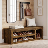 3-Tier Shoe Storage Bench,  63" Farmhouse Entryway Bench with Full Back Panel 3