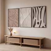 Sandstone Textured Wall Art Set of 3, Large Canvas Wall Decor with Modern Minimalist Design 3