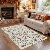 Halloween Skeleton Area Rug#Color_Beige 3