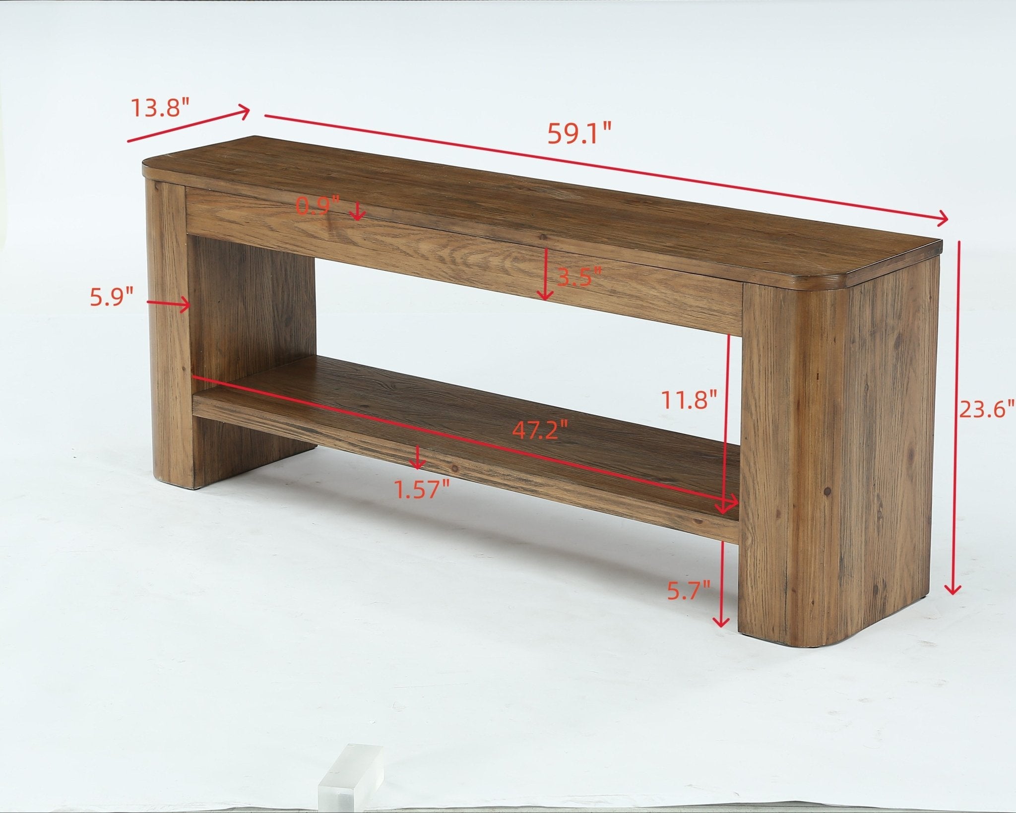 59“ Solid Wood TV Stand for 55–65 Inch TVs, Farmhouse Media Console with Open Shelves for Living Room or Bedroom