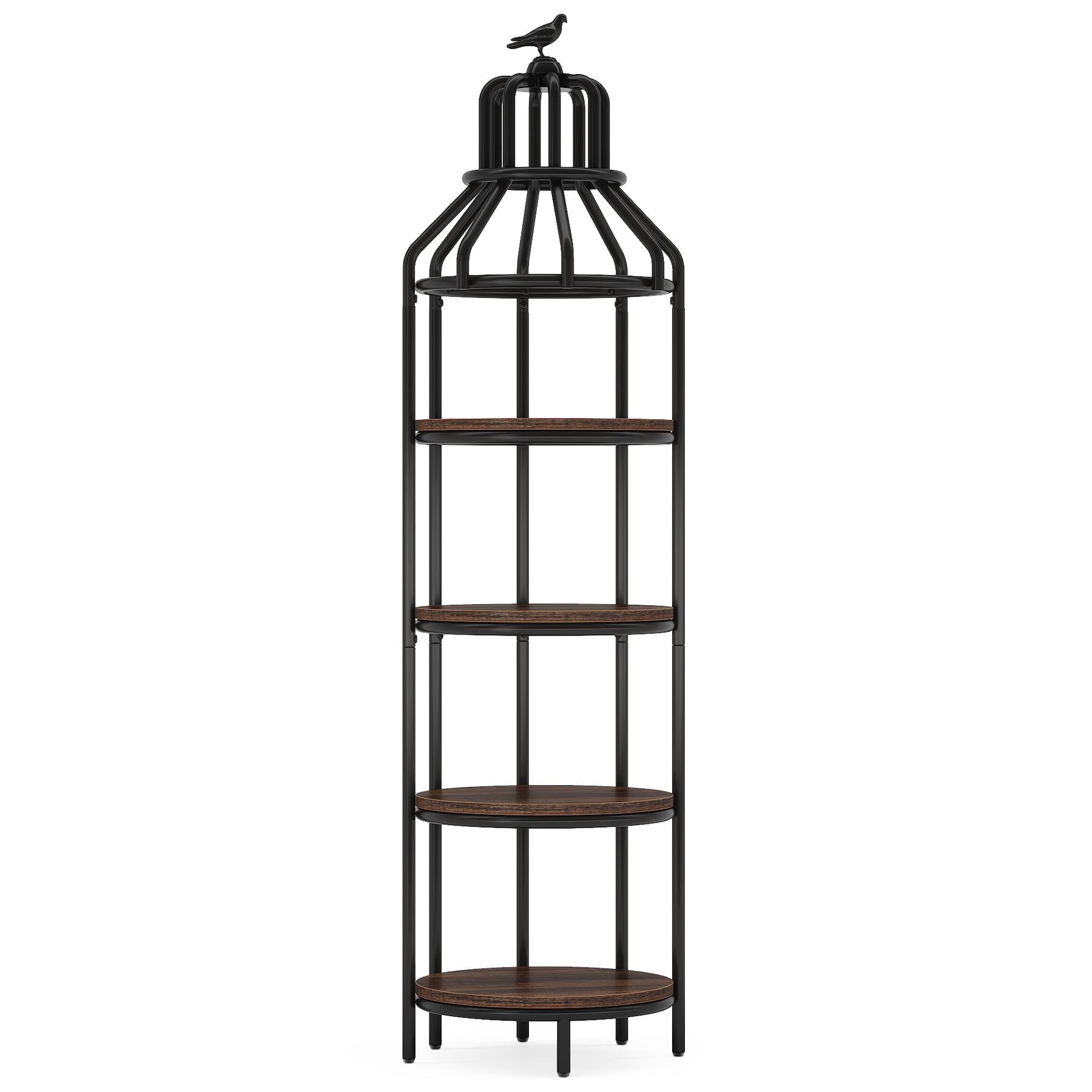 Tribesigns Bookshelf, 4-Tier Etagere Bookcase with Bird Cage Design Tribesigns