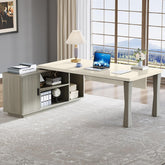 Large L-Shaped Desk, 71-Inch Executive Desk Computer Table with Cabinet 3