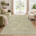 Leaping Cheetah Print Checkered Area Rug#Color_Beige