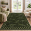 Leaping Cheetah Print Checkered Area Rug#Color_Green