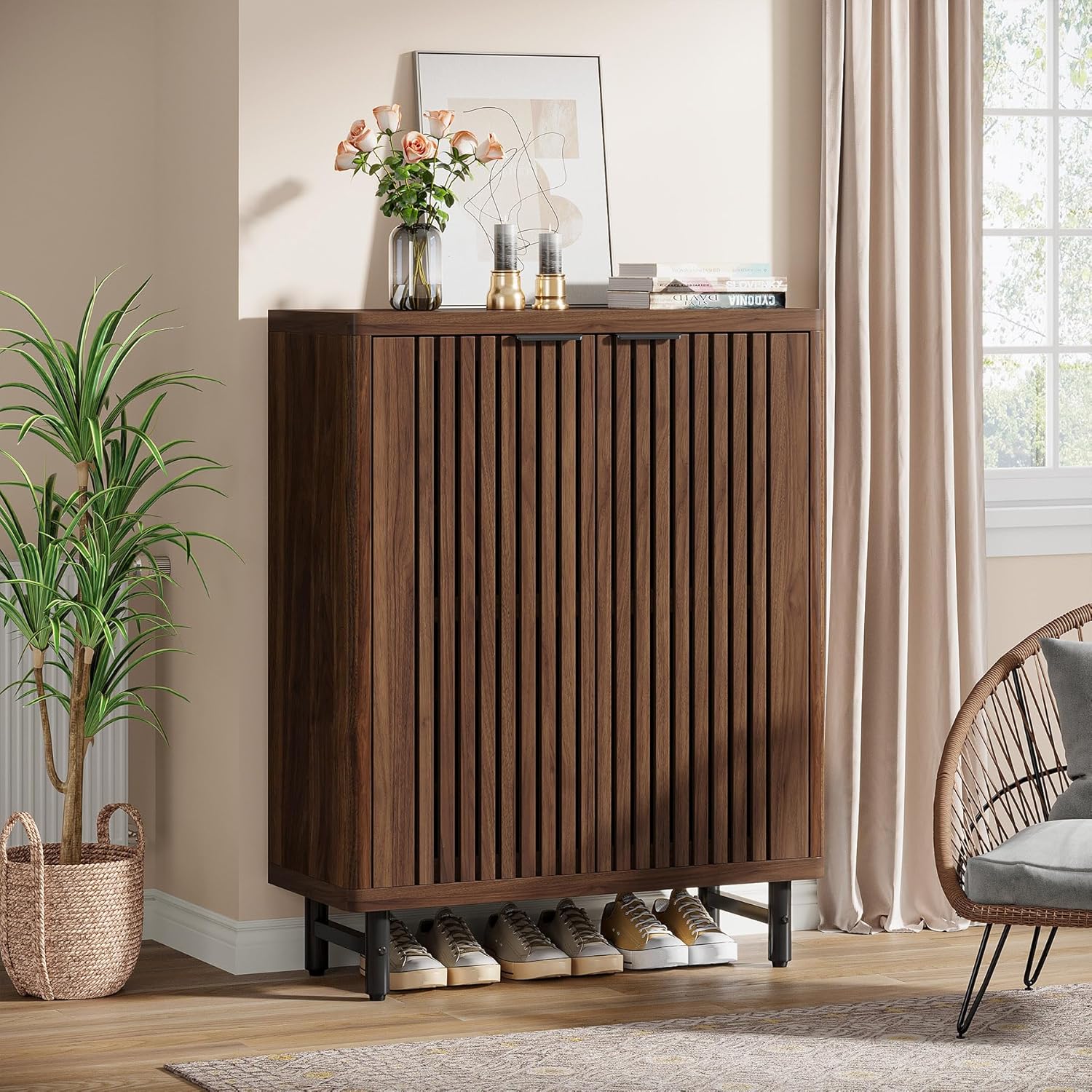 Modern Shoe Cabinet, 6-Tier Rack Organizer with Adjustable Shelves