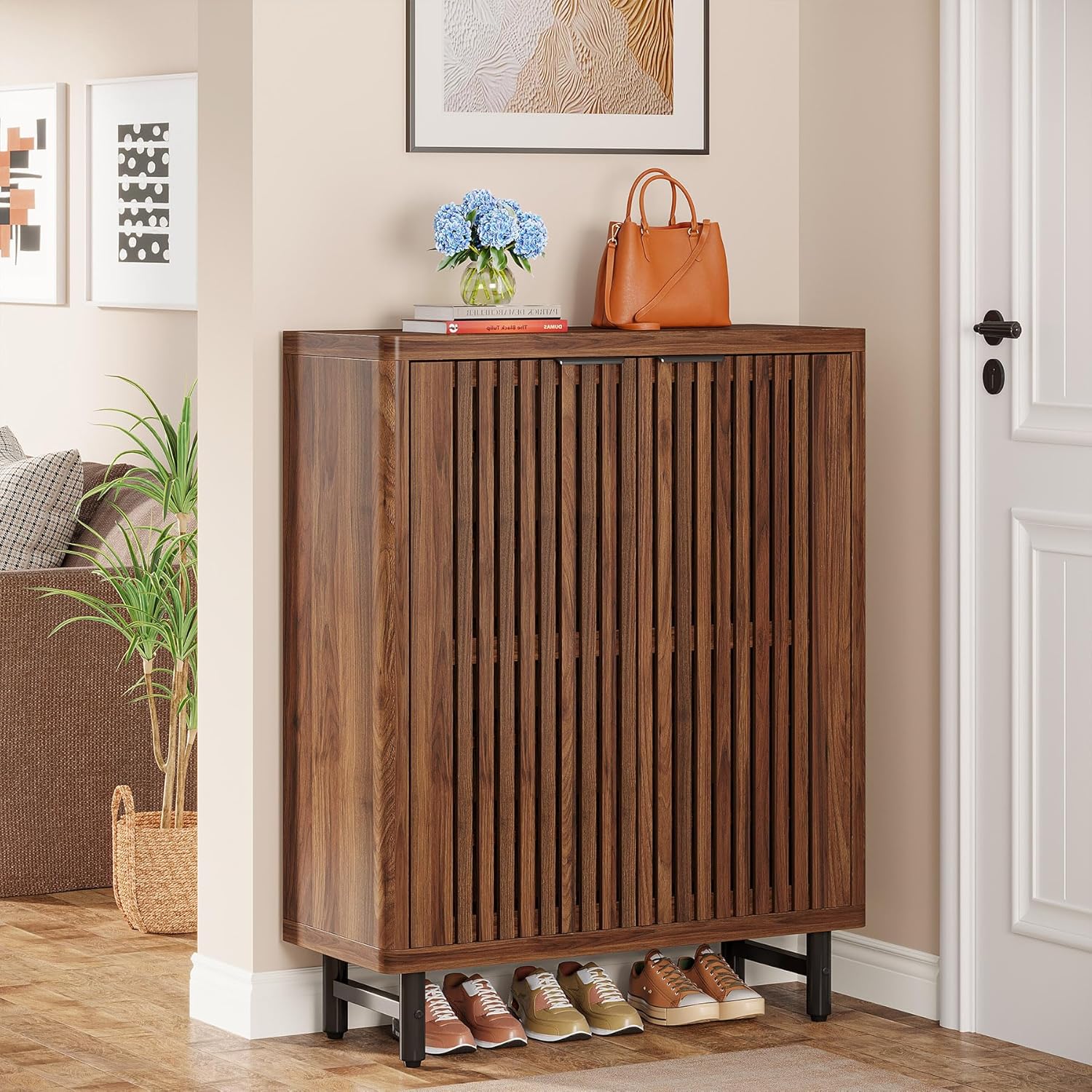 Modern Shoe Cabinet, 6-Tier Rack Organizer with Adjustable Shelves