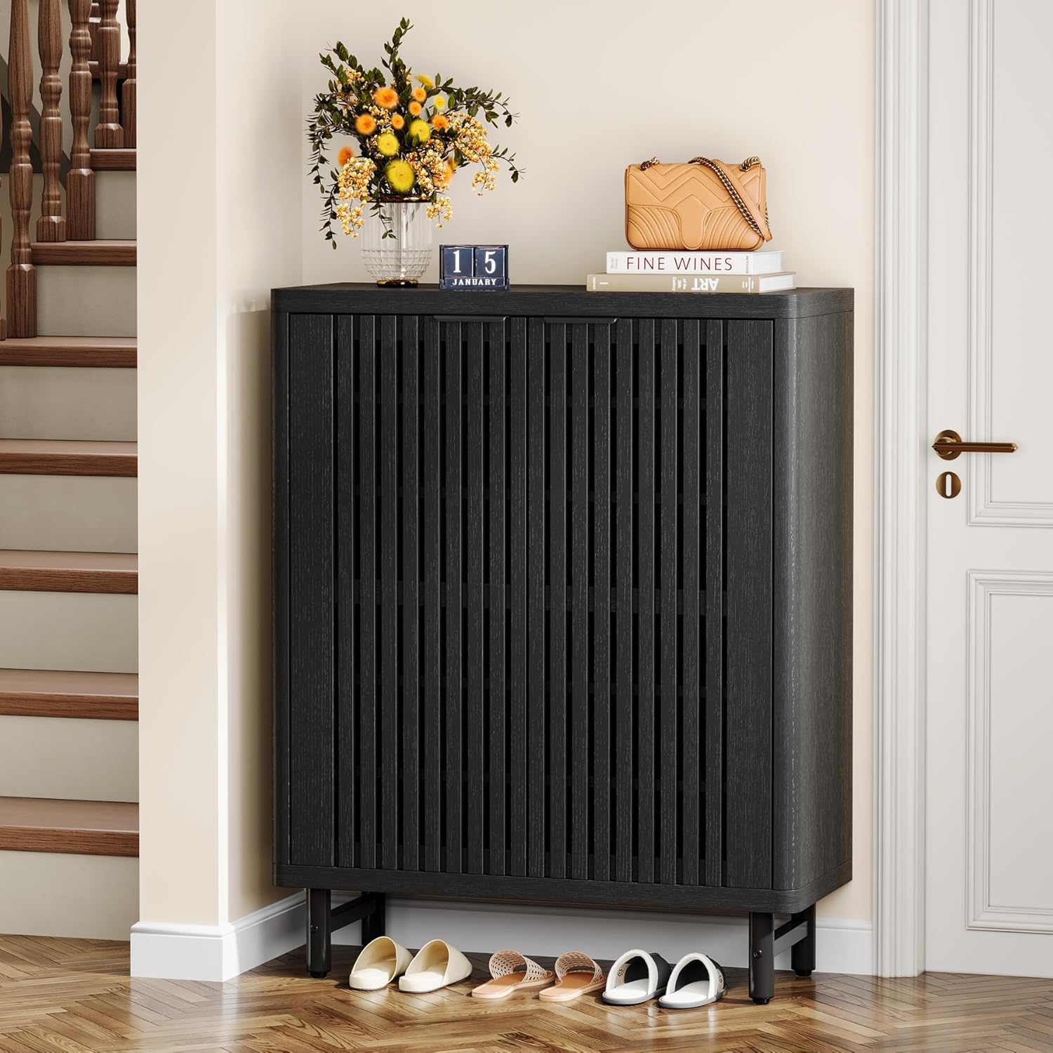 Modern Shoe Cabinet, 6-Tier Rack Organizer with Adjustable Shelves