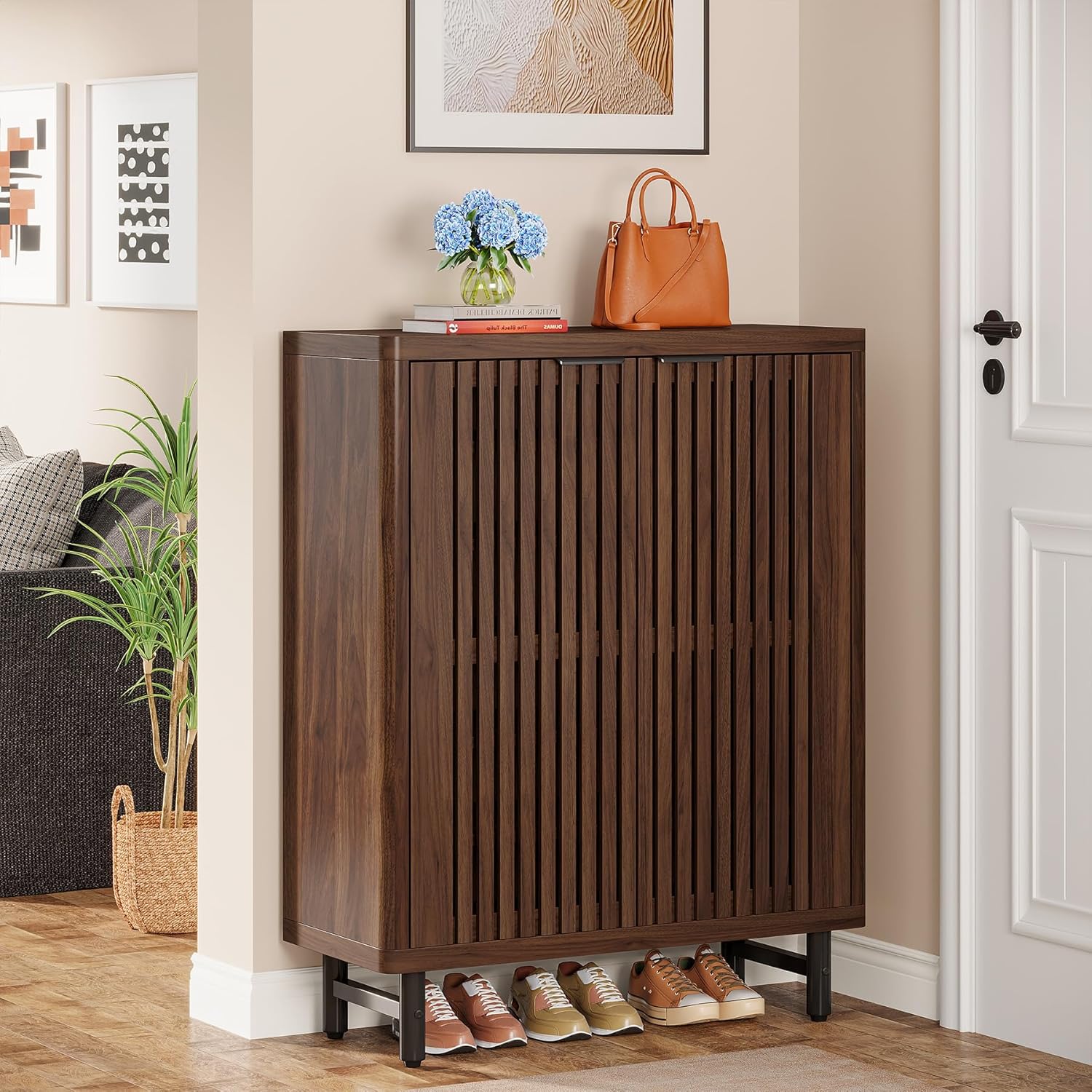 Modern Shoe Cabinet, 6-Tier Rack Organizer with Adjustable Shelves