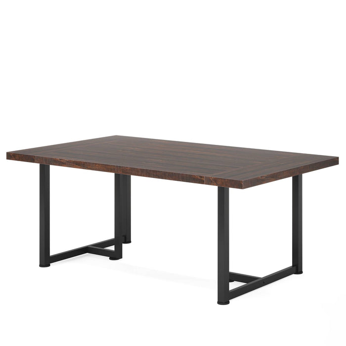 Farmhouse Dining Table, Industrial Rectangular Kitchen Table for 4-6 People Tribesigns