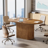 Oval Conference Table, 47.24" Meeting Table with Polygon Base for 4 People 3