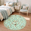 Pastoral Forest Bunny Floral Rug#Color_Green