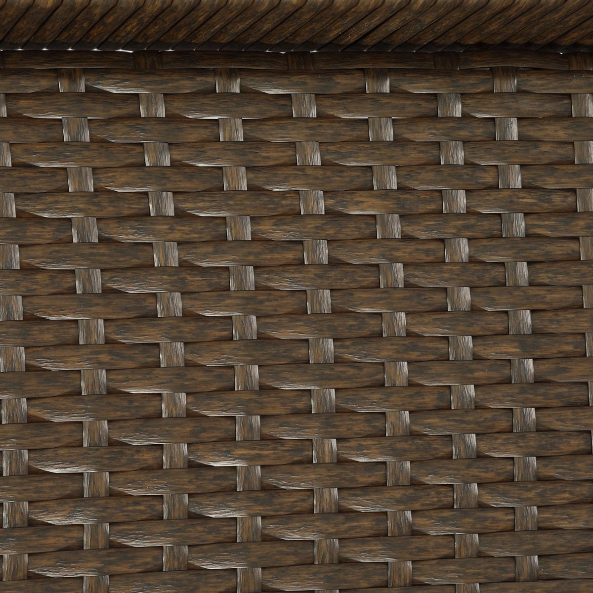 35.4" Outdoor Coffee Table, Rectangular Wicker Center Table With Glass Top