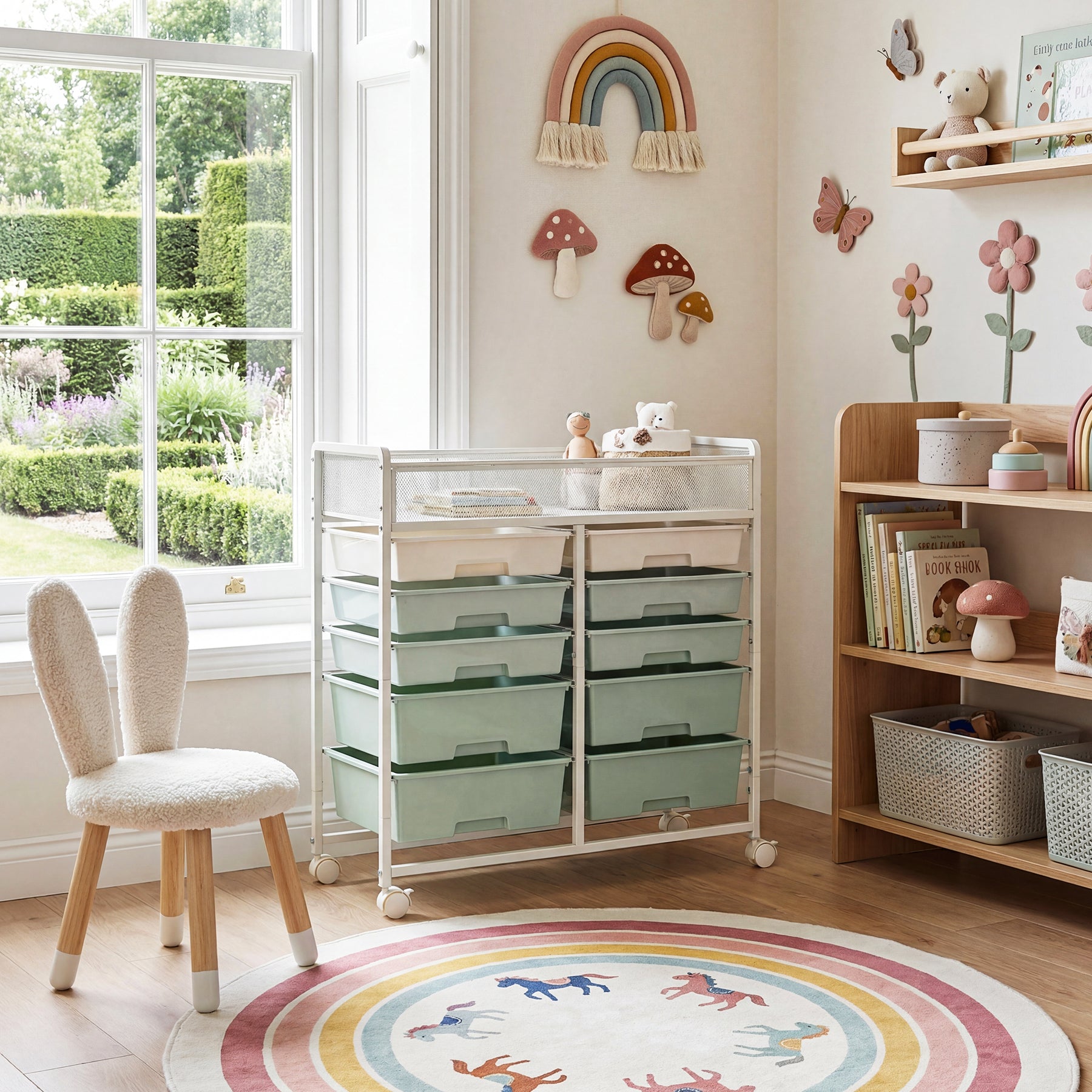 Rolling Craft Cart with Drawers, Rolling Utility Cart Art Craft Organizers and Storage with Lockable Wheels