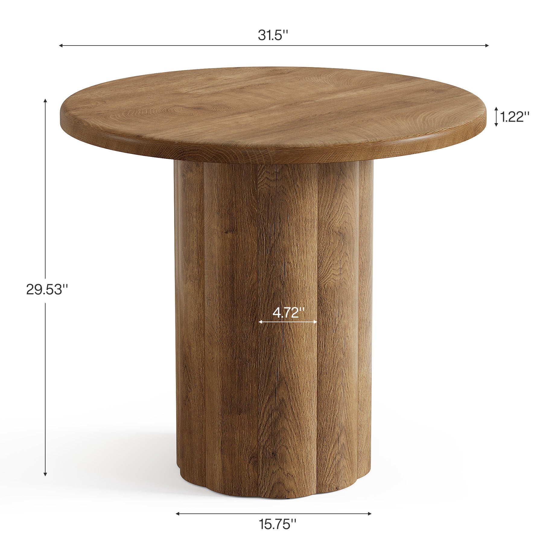 Round Conference Table, 31.5" Reception Desk for 4 with Sturdy Base