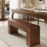 Solid Wood Dining Bench, 47.2" Farmhouse Entryway Bench with Sturdy Legs 3