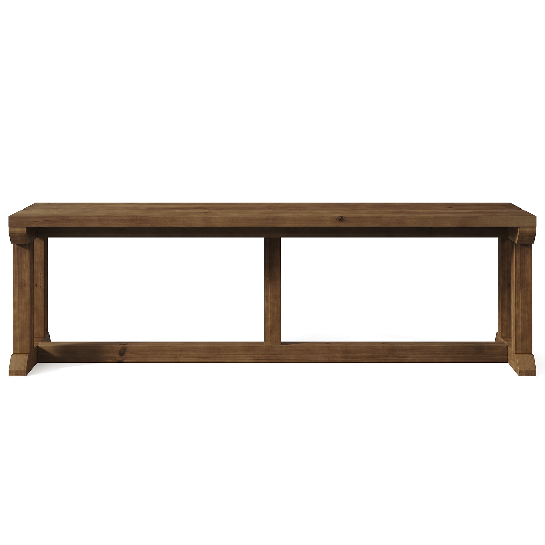 Solid Wood Shoe Bench, 59" Farmhouse Entryway Bench Bed Seat