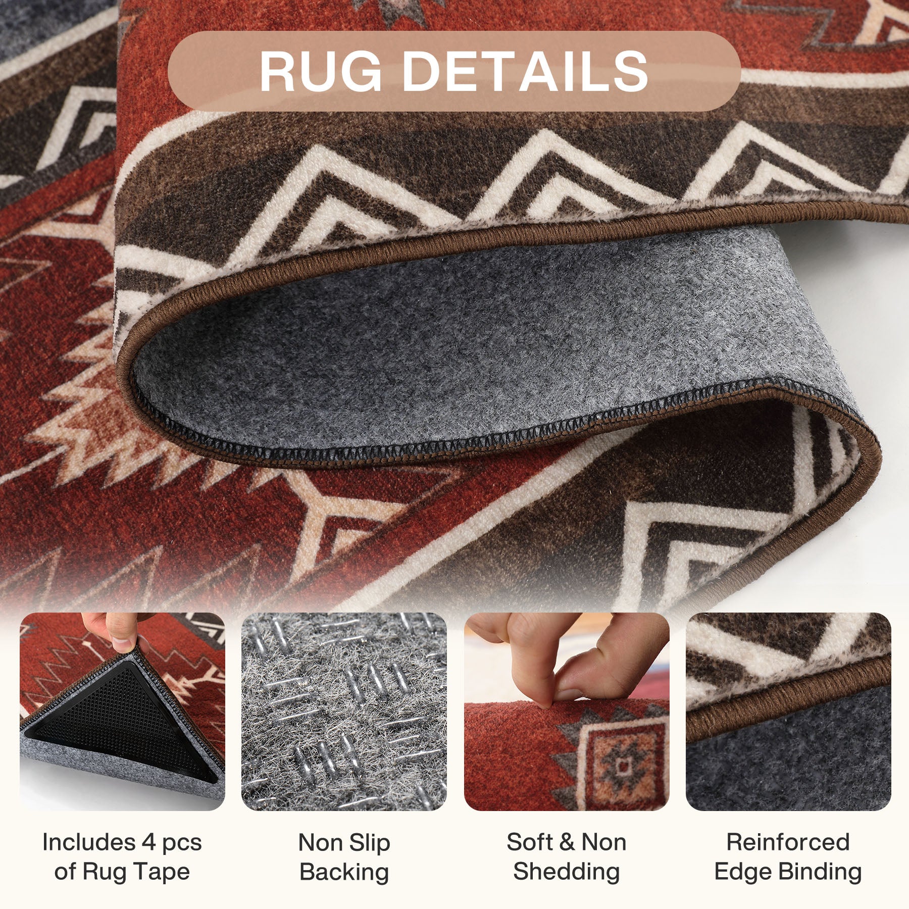 Southwestern Rust Red Rugs