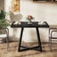 Square Dining Table, 31.5" Small Kitchen Dinner Table with Metal Base for 2-4#Color_black
