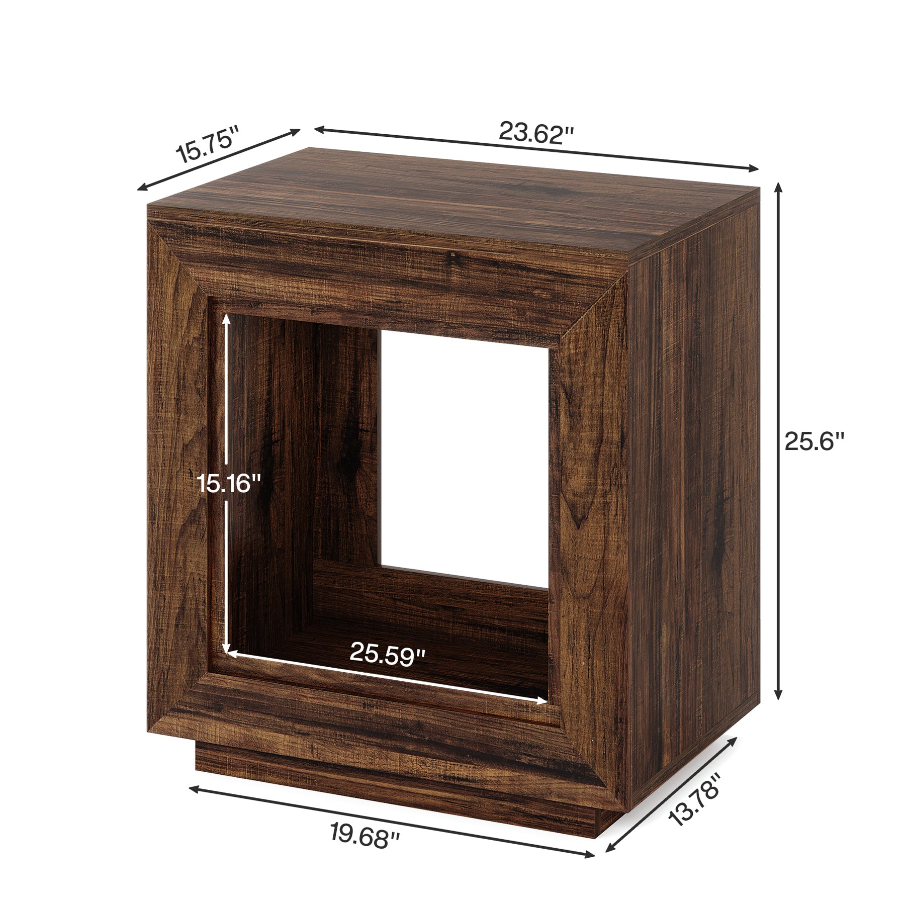Wood End Table, Square Side Table Nightstands with Storage