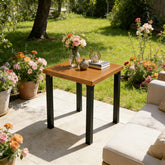 Square Outdoor Side Table, Weather Resistant Patio End Table with Metal Legs 3