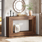 Tribesigns Farmhouse Console Table, 47" Rustic Wood Entryway Sofa Table with Storage Rustic Brown