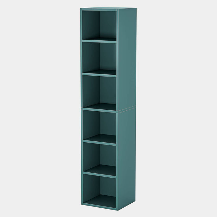 Tribesigns Corner Bookcase, Modern 6 Tier Narrow Cube Display Shelves, White Tribesigns