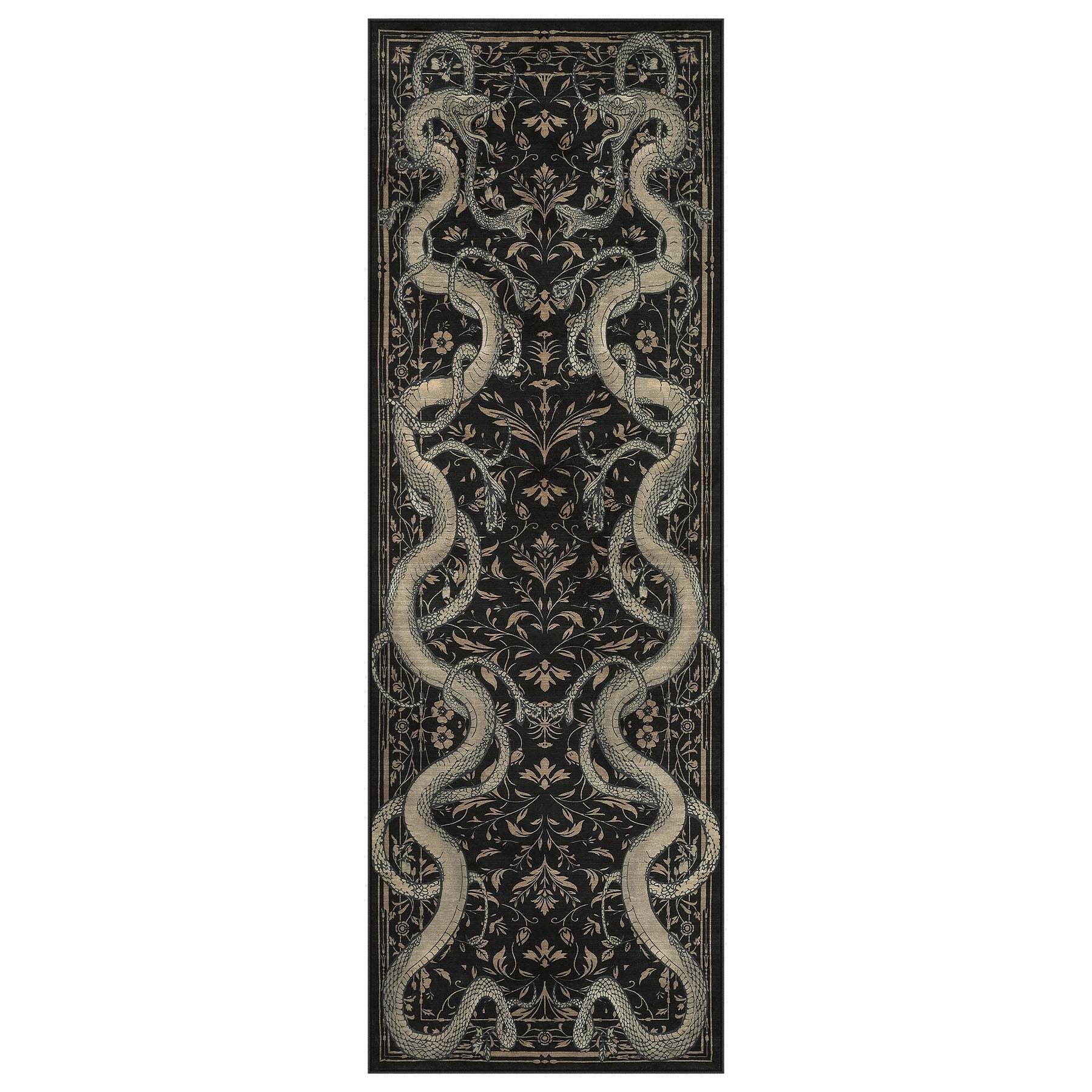 Vintage Snake Floral Area Rug