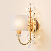 Wall Light Fixtures, Decorative Wall Sconce with Crystal Leaves Shape for Living Room(E12 Base) 3