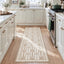 2'x6'/5'x7' Washable Floral Striped Area Rug & Runner, Non Slip Low Pile Farmhouse Carpet for Indoor
