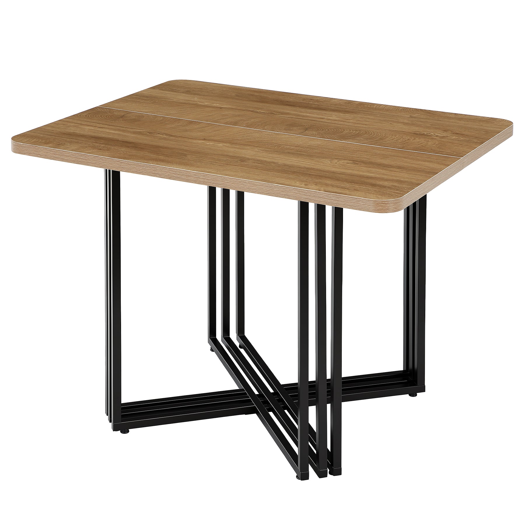 39.4-Inch Farmhouse Dining Table for 4, Compact Kitchen Table for Small Dining Rooms