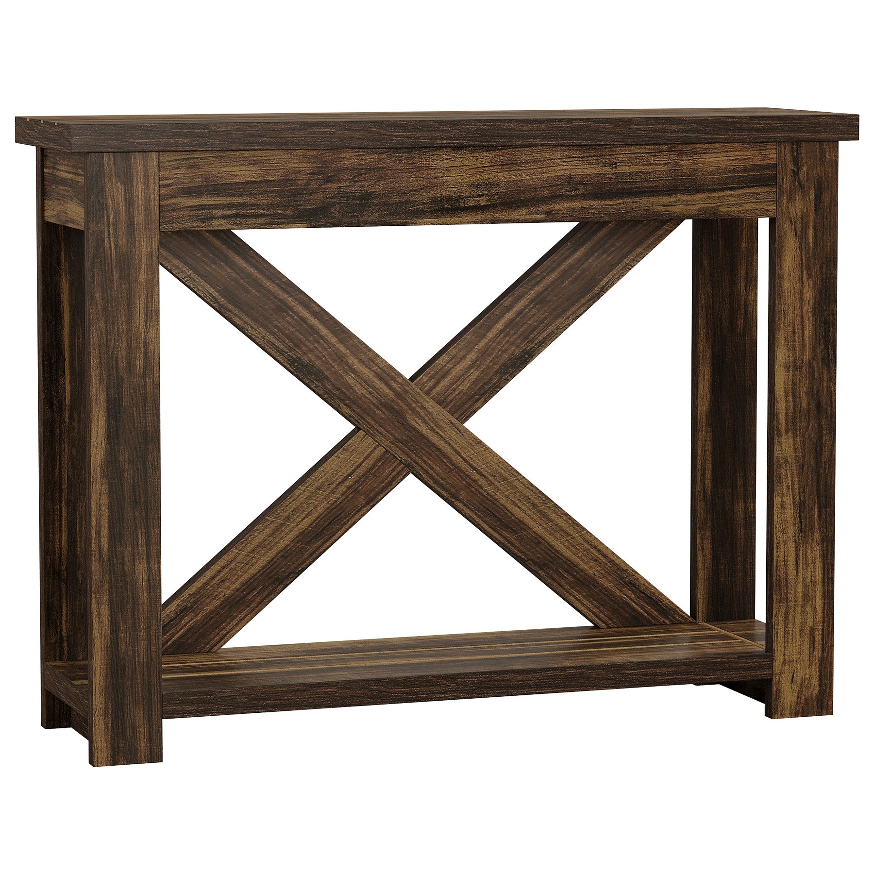 41.3" Farmhouse Console Table, 2-Tier Narrow Sofa Table for Entryway, Living Room