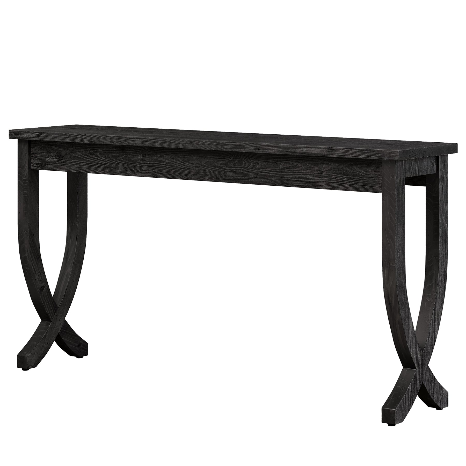 63" Solid Wood Console Table, Farmhouse Entryway Table for Living Room