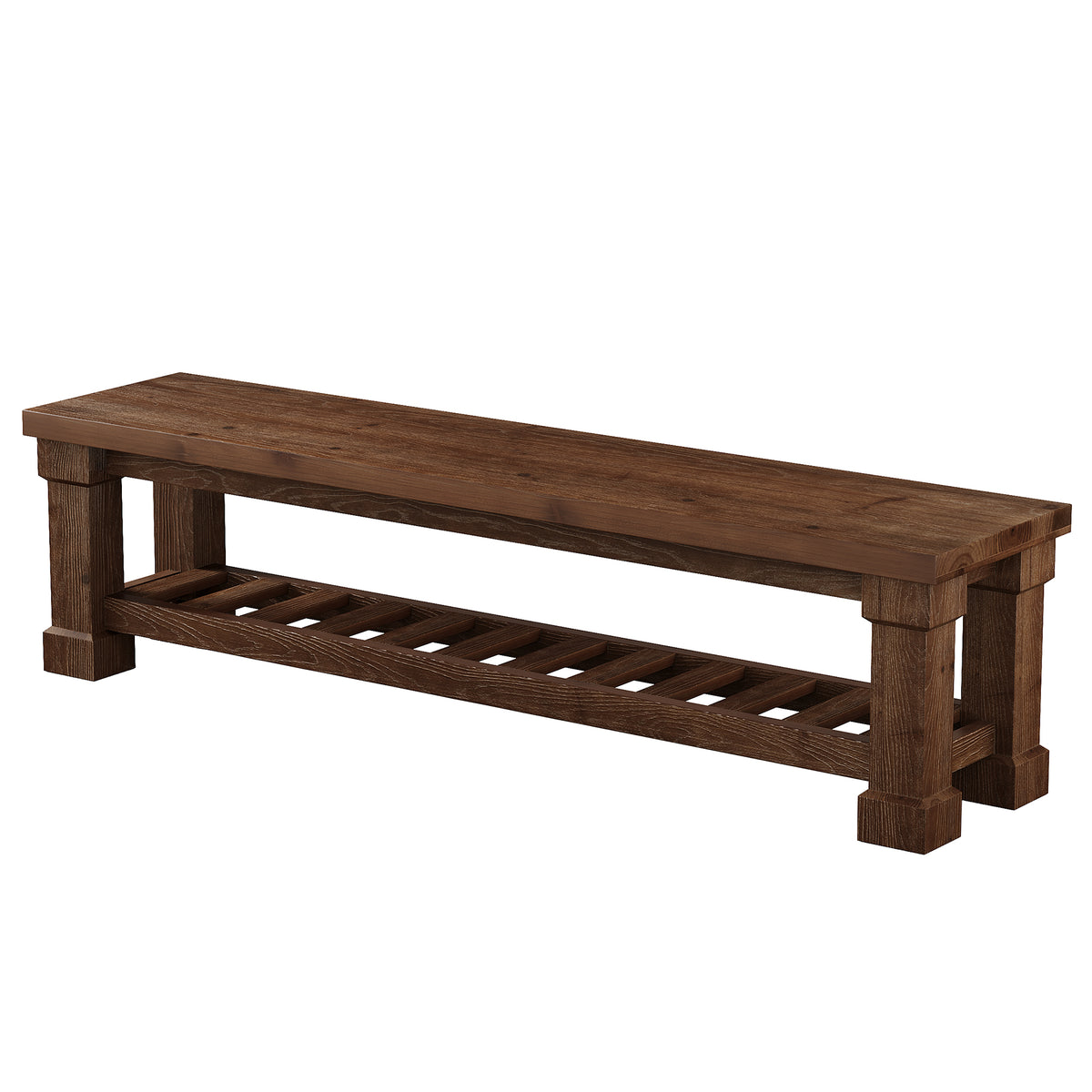 59" Solid Wood TV Stand for TVs Up to 65", Farmhouse TV Console Table with Storage