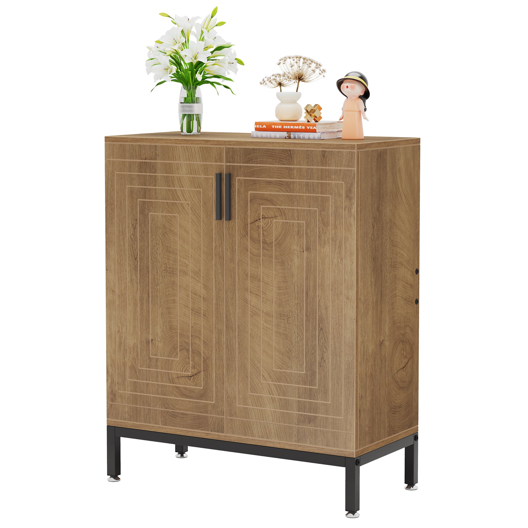 31.49" Shoe Cabinet with Doors for 20 Pairs, 5 Tier Modern Freestanding Shoe Storage Organizer