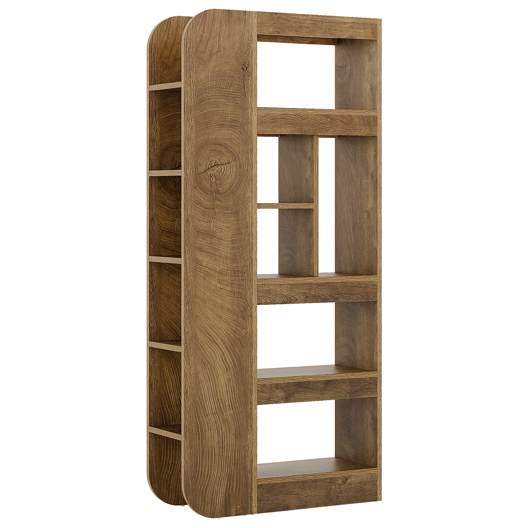 71" Room Divider with Open Storage Shelves, Freestanding Wall Partition for Living Room