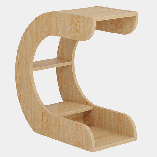 C - Shaped End Table, 4 - Tier Side Tables with Storage Shelves Tribesigns