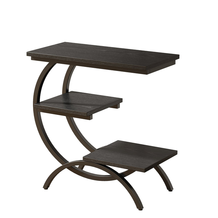 C - Shaped End Table, Industrial 3 - Tier Side Table for Small Space Tribesigns