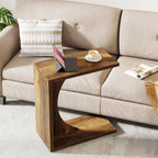 C - Shaped End Table, Sofa Side Table Couch Table Tribesigns#color_Brown