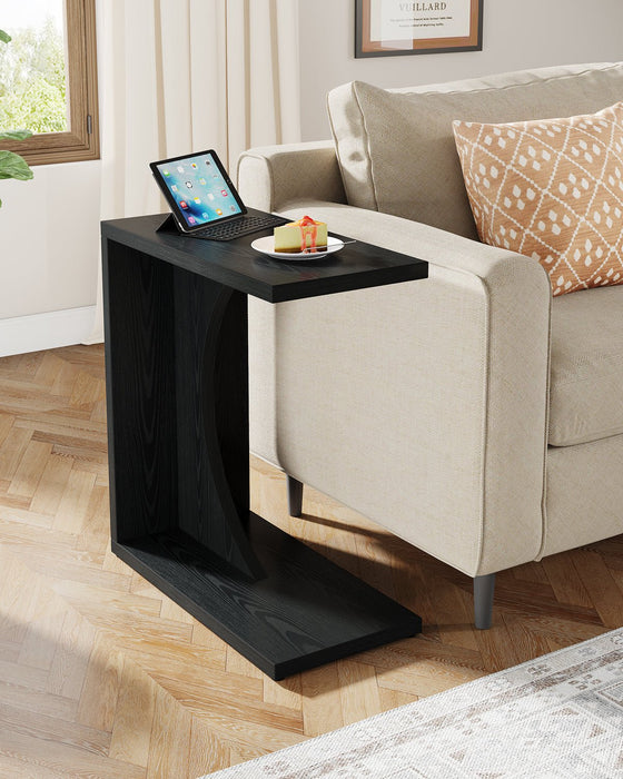 C - Shaped End Table, Sofa Side Table Couch Table Tribesigns