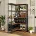 Corner Wine Rack, Freestanding Bar Cabinets for Liquor and Glasses Storage Tribesigns