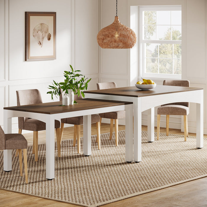 Extendable Dining Table, Farmhouse Kitchen Table for 6 - 10 people Tribesigns