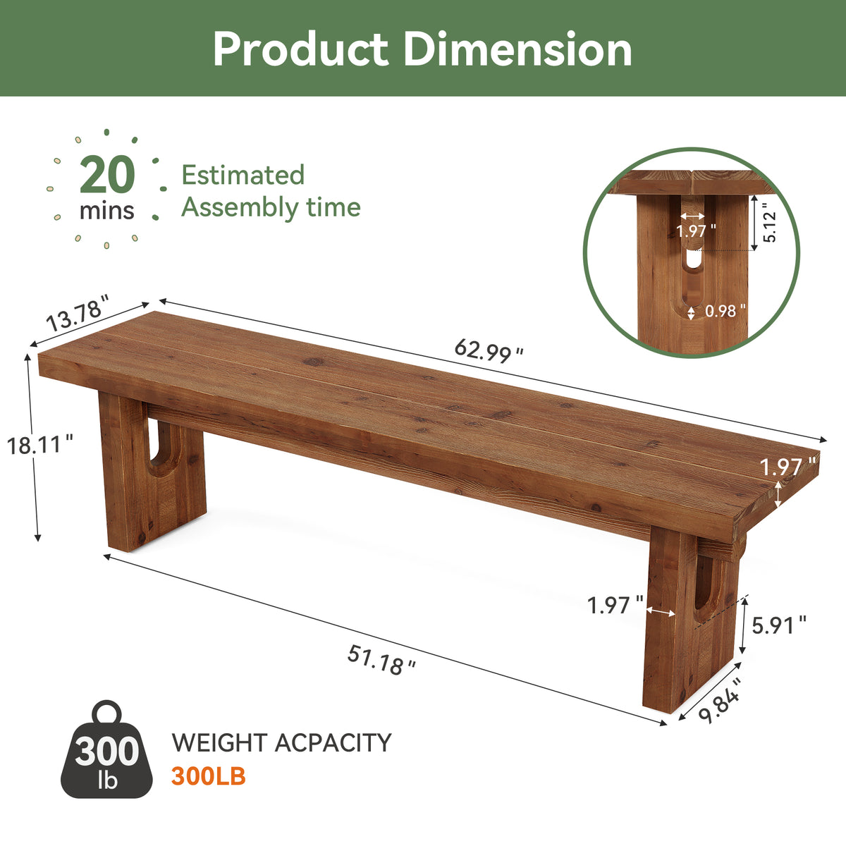 63“ Long Entryway Bench, Solid Wood End of Bed Indoor Seating
