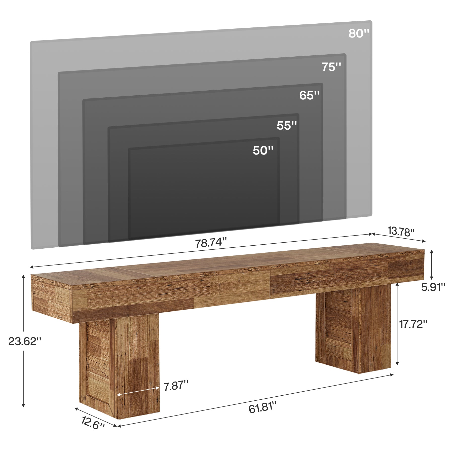70.8" Farmhouse TV Stand, Media Console Entertainment Center for 65/75/80-Inch TV