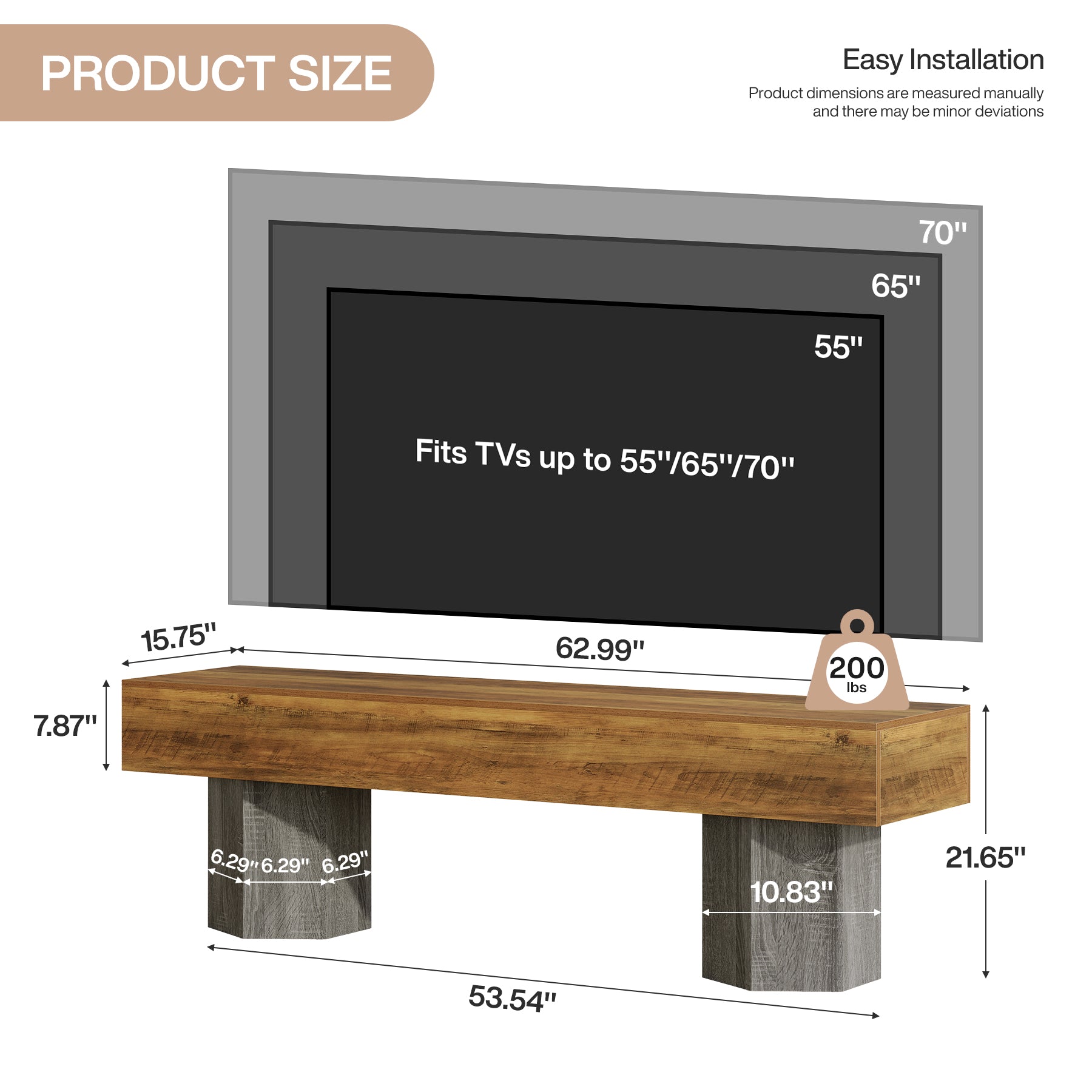 63" TV Stands for up to 70" TVs, Modern Low Media Entertainment Center
